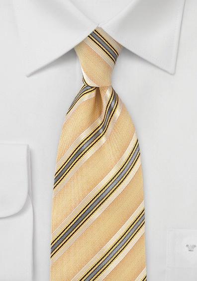 Cravata matase lux italiana in linii galbene--Cravate Online