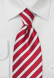 Cravata matase rosie cu dungi abe--Cravate Online