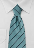 Cravata mentol cu dungi albastru inchis--Cravate Online