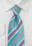 Cravata microfibra dungi turcoaz verde mov--Cravate Online