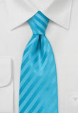 Cravata microfibra turcoaz cu dungi--Cravate Online