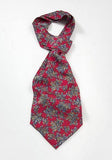 Cravata ascot, model extrovertit paisley, rosu