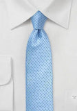 Cravata model slim puncte albastru inchis-abastru ciel--Cravate Online