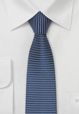 Cravata moderna dungi,matase subtire albastru miezul noptii -argintiu