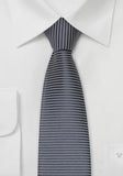 Cravata barbati din matase, moderna,cravata de matase subtire in antracit - argintiu
