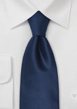 Cravata monocroma, matasos stralucitor in albastru inchis--Cravate Online