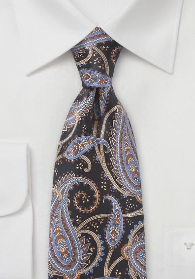 Cravata motive fantasy maro albastru--Cravate Online