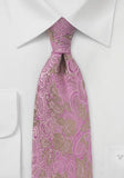Cravata motive roz bej--Cravate Online