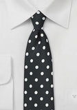 Cravata neagra cu buline microfibra--Cravate Online