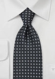 Cravata neagra cu cercuri geometrice--Cravate Online