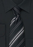 Cravata neagra cu linii--Cravate Online