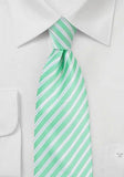 Cravata normala albastra cu dungi alb si albastru-LightGreen-Cravate Online
