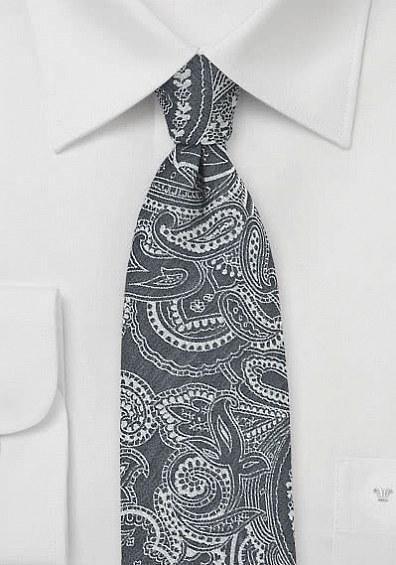 Cravata Paisley motiv cravată antracit--Cravate Online