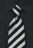 Cravata pentru afaceri in alb - negru XXL--Cravate Online