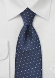 Cravată pentru bărbați, matase, albastru-alb puncte, 160 cm--Cravate Online
