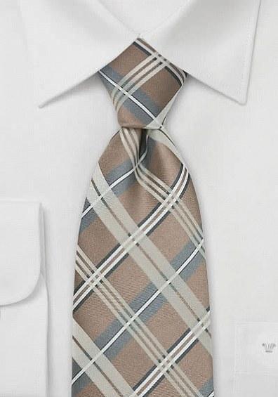 Cravată pentru bărbați, microfibra, crem patratele, 160 cm--Cravate Online