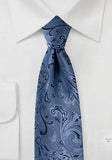 Cravată, pentru bărbați model paisley de culoare, albastru-negru