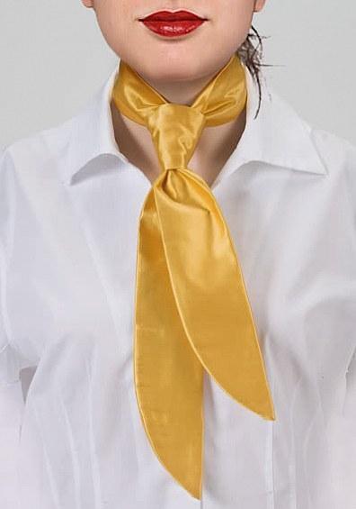 Cravată pentru femei de culoare galben auriu feminin--Cravate Online