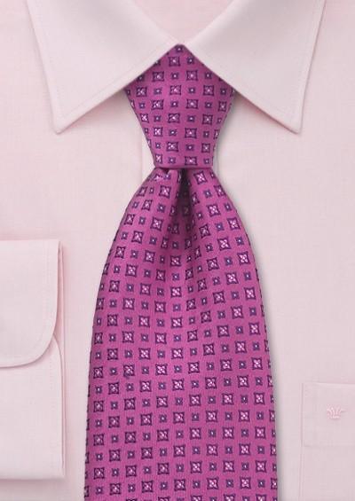 Cravata purpurie cu motive geometrice--Cravate Online