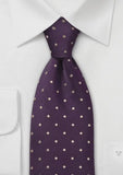 Cravata purpurie cu puncte Polka