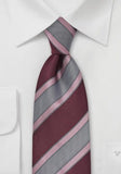Cravata rafinata in dungi in model rosu inchis--Cravate Online