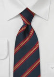 Cravata regimentala albastru inchis rosie--Cravate Online