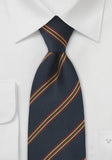 Cravata regimentala albastru inchis traditional--Cravate Online