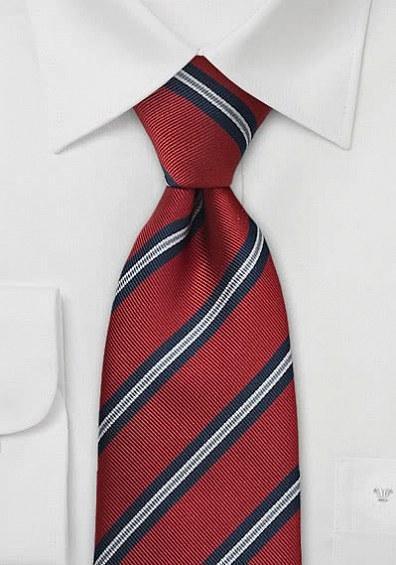 Cravată regimentală clasică în roșu închis 148X8.5 cm-Red-Cravate Online