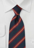 Cravată regimentală clasică în roșu închis 160X8.5 cm-Blue-Cravate Online