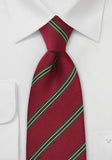 Cravata rosie club dungi verde,galben, bleumarin--Cravate Online