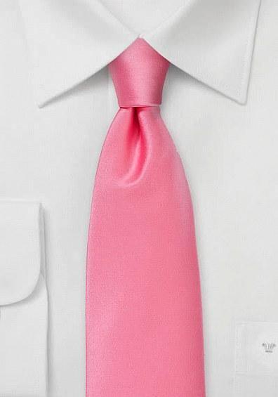Cravata roz monocrom,148X7.5 cm--Cravate Online