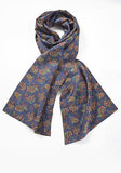Cravata shawl motive albastru--Cravate Online