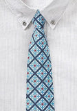 Cravata slim albastru, 7 cm, bumbac