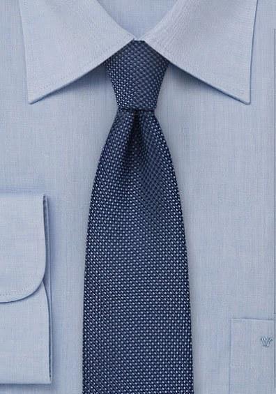 Cravată slim albastru structurat--Cravate Online
