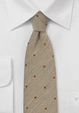 Cravata slim crem cu buline--Cravate Online
