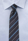 Cravata slim dungi bleumarin