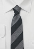 Cravata slim dungi negru gri--Cravate Online