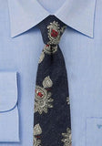 Cravata slim lana cu model paisley