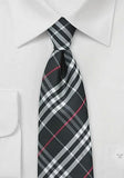 Cravata slim negru carouri--Cravate Online