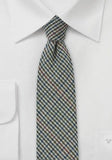 Cravata slim Tweed-Look lana verde brad