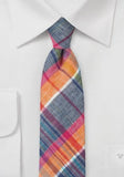 Cravata stil carouri antracit cupru--Cravate Online