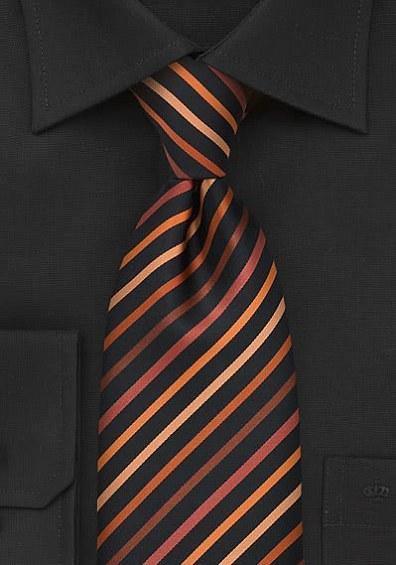 Cravata Stiluri de dungi maro portocaliu, negru, de afaceri--Cravate Online
