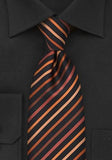 Cravata Stiluri de dungi maro portocaliu, negru, de afaceri--Cravate Online
