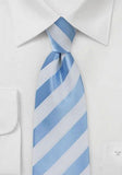 Cravata striata albastru de gheață albastru 148X8.5 cm