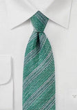 Cravata structura-dungi bărbătești dungi verde marin mediu roșu