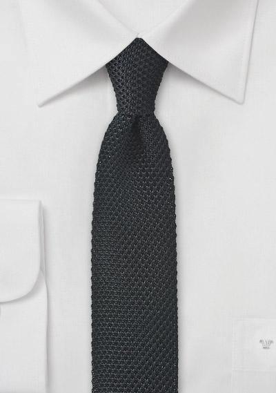 Cravata subtire neagra, 5 cm, matase--Cravate Online