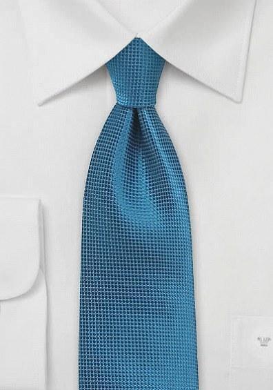 Cravata turcoaz închis monocrom structurat--Cravate Online
