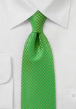 Cravata verde cu strucura tip plasa--Cravate Online