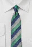 Cravata verde închis albastru închis,matase,7.5 cm--Cravate Online