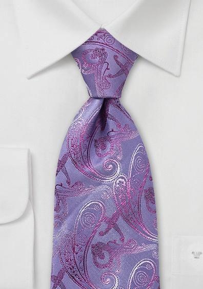 Cravata violet broderie--Cravate Online
